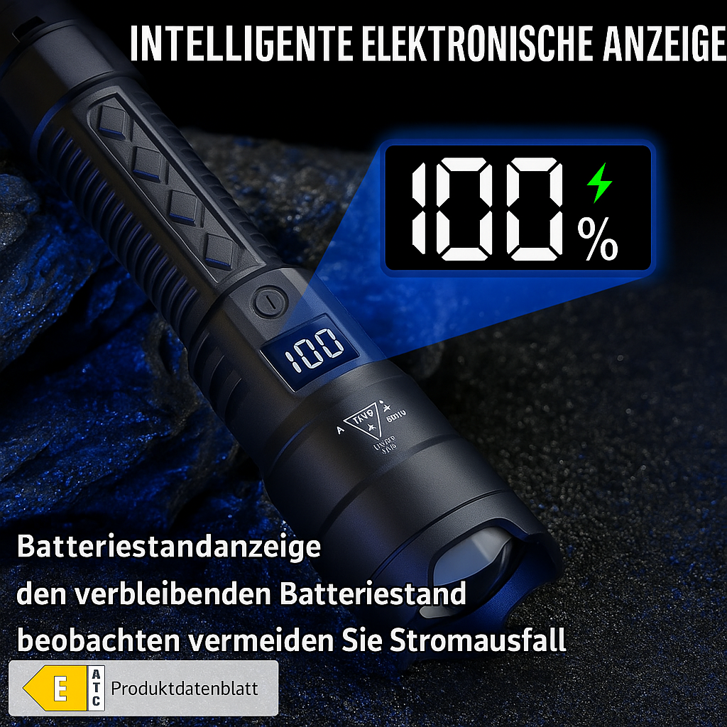 2er-Set LED-Taschenlampen – Kompakt, wiederaufladbar, lange Akkulaufzeit
