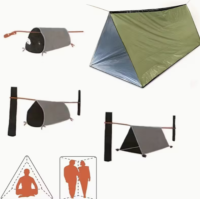 Notfall-Zelt | Ultraleichtes 2-Personen-Zelt – Wasserfest, Winddicht & schnell Aufgebaut