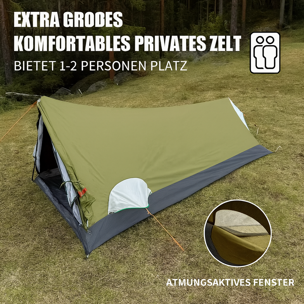 Zelt mit Reißverschluss 1-2-Personen Ultraleicht | 4-Jahreszeiten-Rucksackzelt