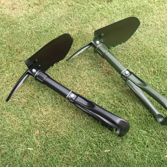 Faltbare Schaufel – Robustes Multifunktionstool für Outdoor-Abenteuer (Grün/Schwarz)