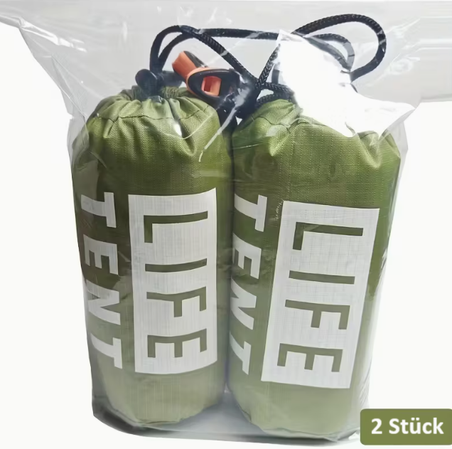 Notfall-Zelt | Ultraleichtes 2-Personen-Zelt – Wasserfest, Winddicht & schnell Aufgebaut