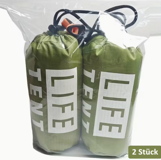 Notfall-Zelt | Ultraleichtes 2-Personen-Zelt – Wasserfest, Winddicht & schnell Aufgebaut