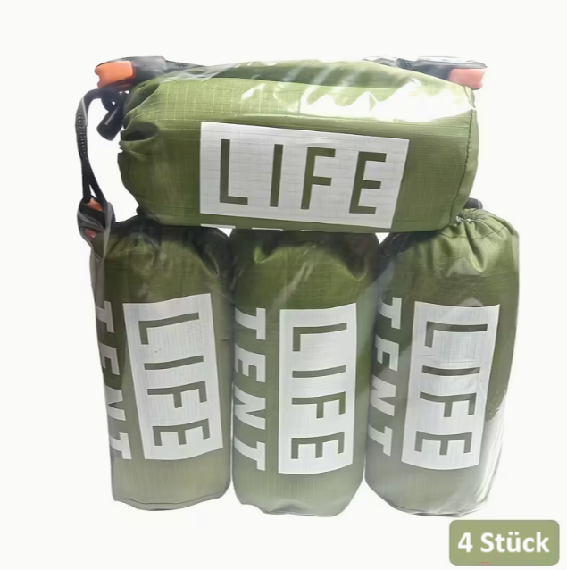 Notfall-Zelt | Ultraleichtes 2-Personen-Zelt – Wasserfest, Winddicht & schnell Aufgebaut