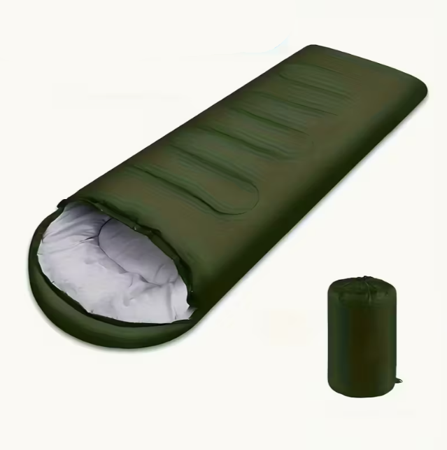 Schlafsack für Erwachsene – Kompakt & Warm, Ganzjahres-Campingschlafsack (Grün / Navy)